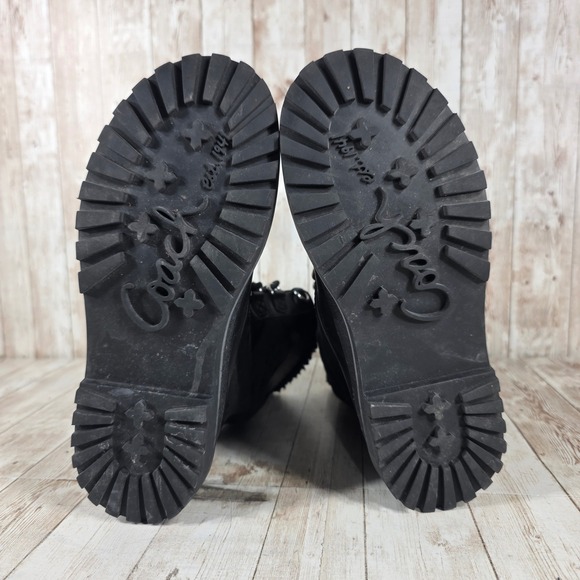 Coach Laura Black Leather & Signature Fur Lined Winter Boots Womens Size 6.5B - Picture 7 of 8